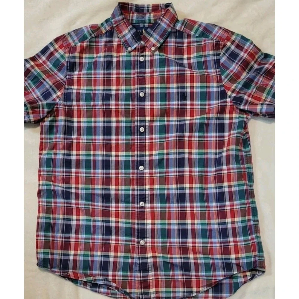 RALPH LAUREN YOUTH BOYS MULTICOLOR SHORT SLEEVE BUTTONDOWN SIZE XL (18-20)